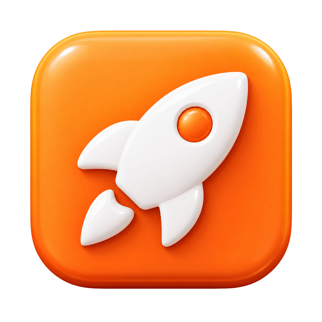 3D rocket icon representing launch